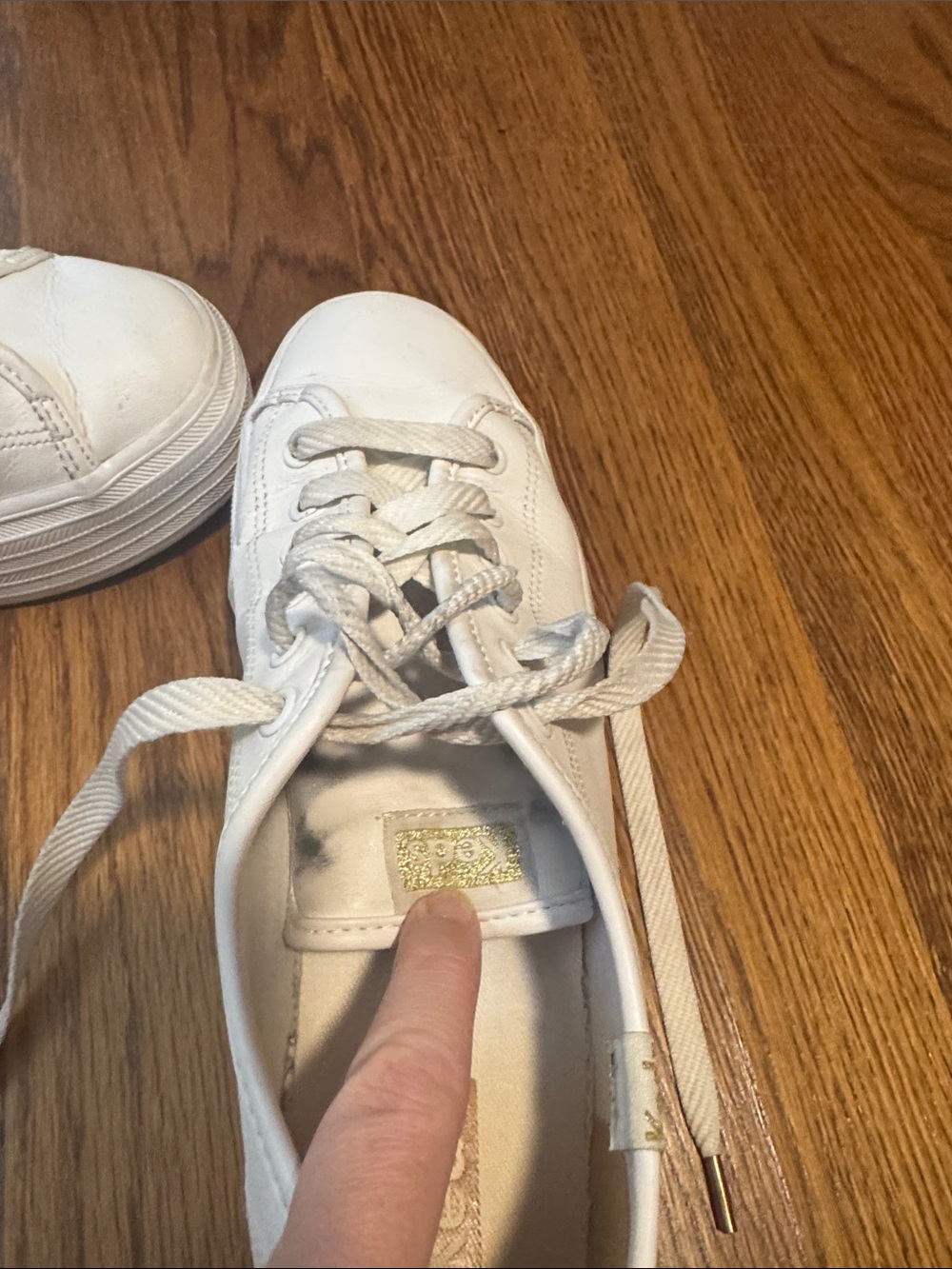 Keds White Leather Platform Sneakers - Picture 6 of 8